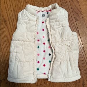 Carter's Cream Vest with Polka Dot Lining